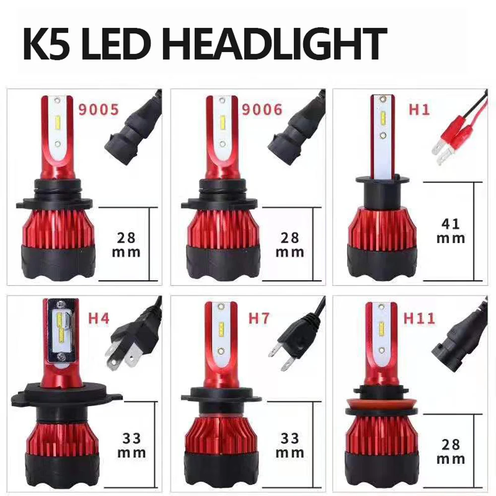 H4 светодиодный H7 H11 H8 H9 H1 зэс K5 светодиодный лампы для передних фар 9005 9006 H13 фары основного света лучше, чем COB авто светодиодный лампы
