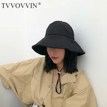 TVVOVVIN новые летние круглые купольные повязки складные однотонные черные темпераментные шляпы для рыбалки женские TideM0042