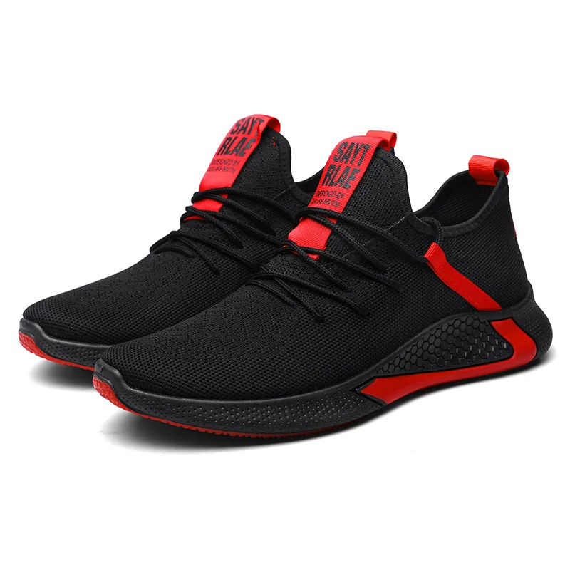 Men Shoes New Style Fashion Breathable Sneakers Men's Korean-style Stylish British-Style Versatile Mesh Shoes Black Sports And L
