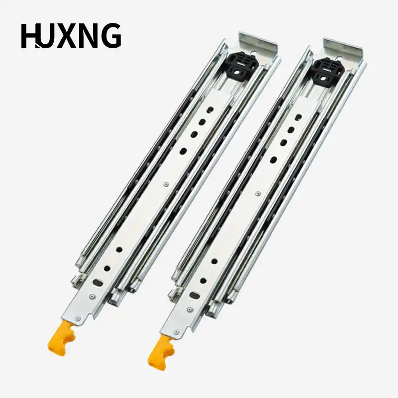 Locking Heavy Duty Drawer Slide Rail With 76mm Width Solid Ball