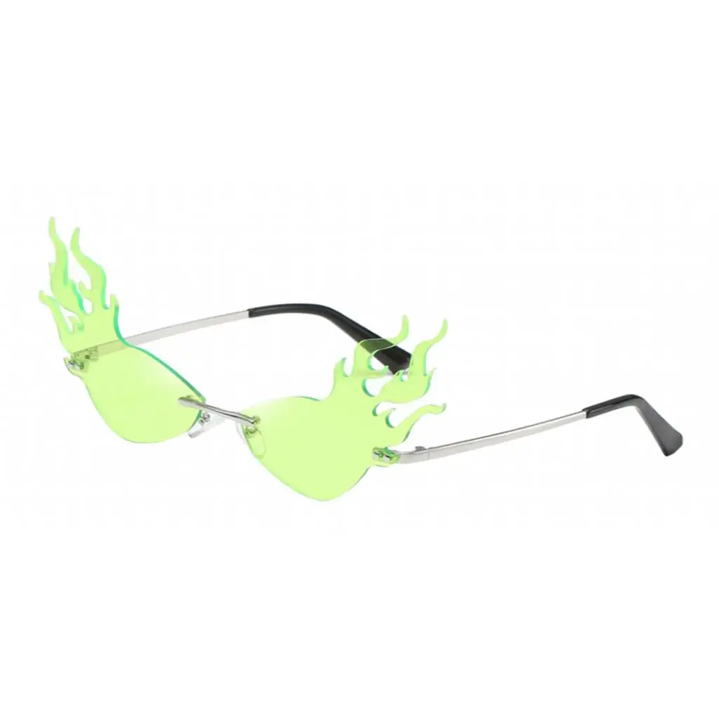 Womens Flame Sunglasses UV400 Sun Glasses Luxury Design Party Eyewear Streetwear Fire Flame Lens Rimless Wave Sun Glasses