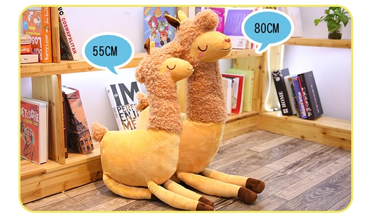 kawaii camel doll cartoon alpaca plush toy sheep toys cute girl sleeping bed pillow 31inch 80cm DY50699 (2)