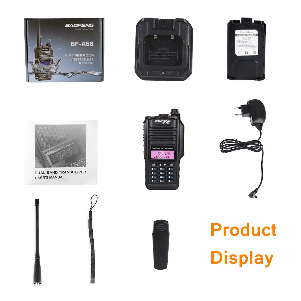 Baofeng Bf A58 Walkie Talkie 10km Uhf Vhf Dual Band Transceiver 5w Ham Radio Ip67 Waterproof Two Way Radio Station Baofeng A58 Walkie Talkie Aliexpress