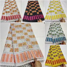 Высокое качество швейцарская вуаль кружева в швейцарской хлопковой Африканской хлопковой кружевной ткани нигерийская Мужская вуаль кружева 5 ярдов