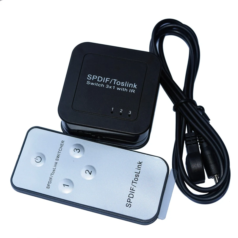 Оптический Toslink SPDIF аудио переключатель 3X1 алюминиевый коммутатор 3 в 1 Поддержка