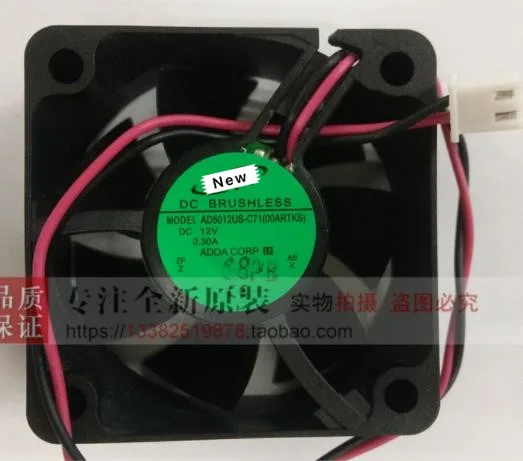 Для ADDA AD5012US-C71 00ARTKS Сервер охлаждающий вентилятор DC 12 V0.30A 50x50x20 мм 2 провода |