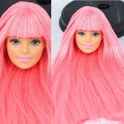 Редкая Ограниченная серия, хорошие куклы, голова принцессы, голова куклы, девочка, сделай сам, повязка для волос, игрушки, любимая коллекция, качественная кукла принцессы, голова игрушки - Цвет: pink hair