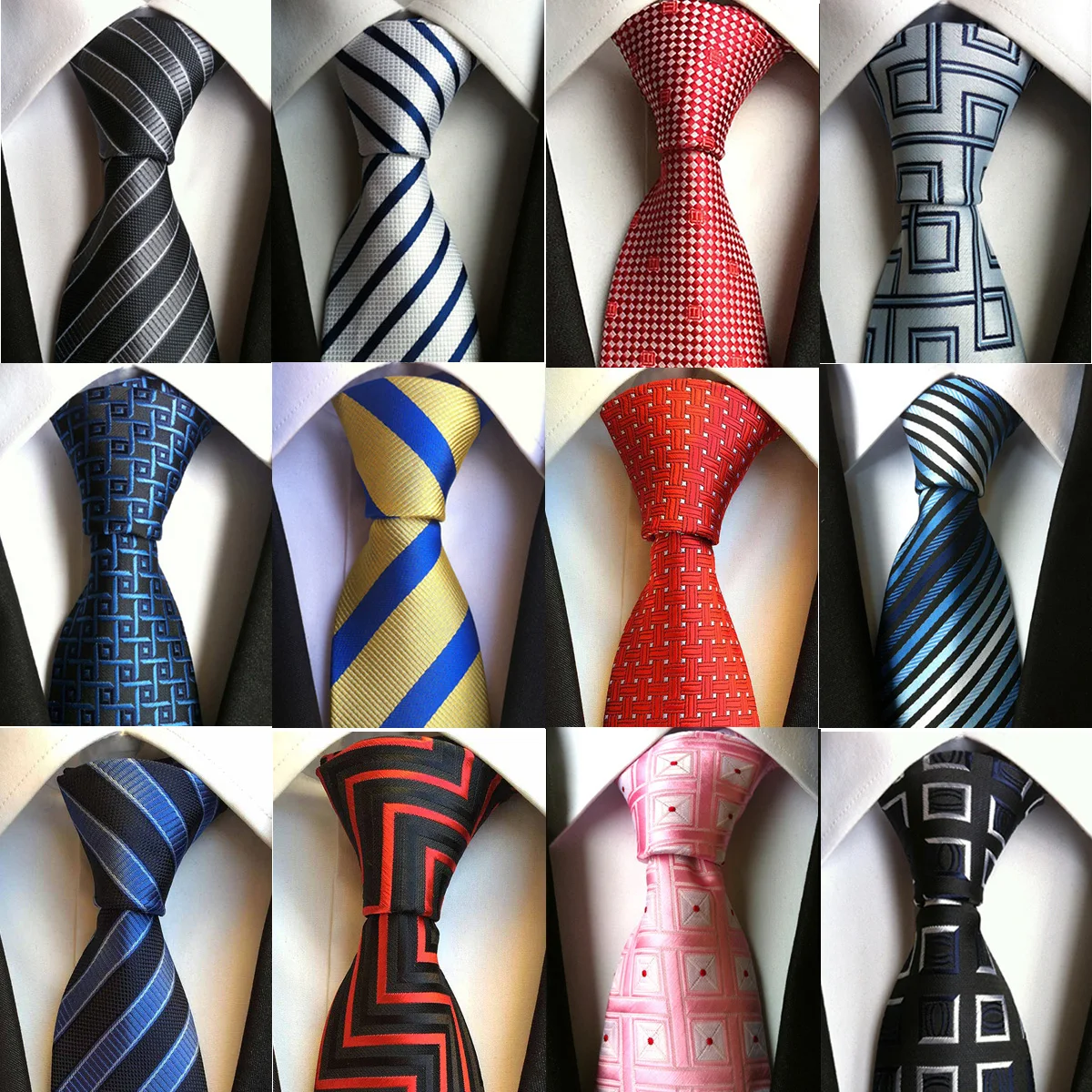 

8cm Classic Striped Plaid Tie High Quality Yellow Green Bule Business Wedding Neck Tie Fashion Casual Jacquard Men's Ties