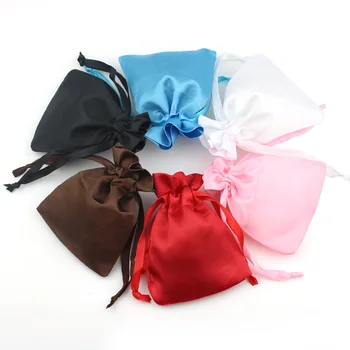 

10pcs/lot 8x10cm Silk Satin Drawstring Pouches Necklace Jewelry jewelry Packaging Christmas Wedding Party Gift Decoration Bags