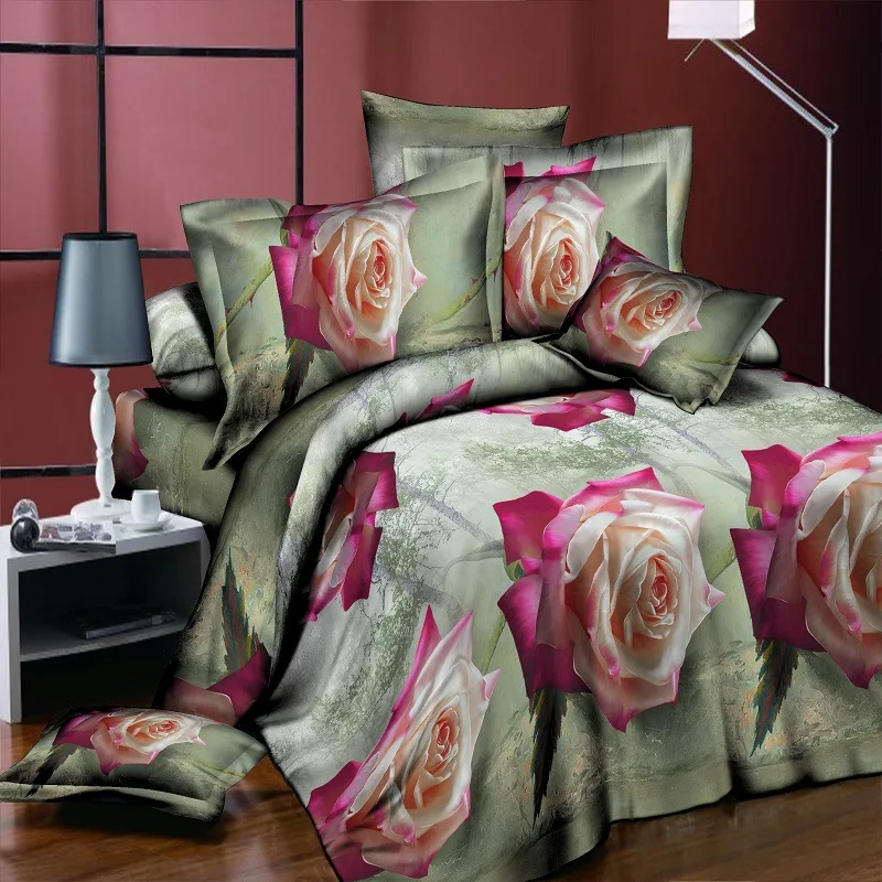 

2018 Europe And America Hot Selling 3D Double 3 Pieces Four-piece Set Reactive Printing And Dyeing Bedding Article 3D Bedding
