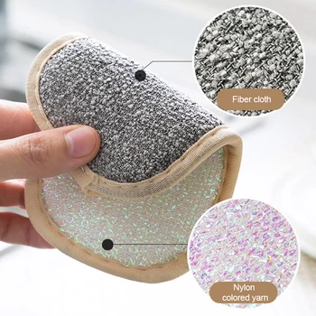 

Magic Double Sided Scouring Pad Reusable Nylon Sponge Dish Cleaning Sponges Cloths Bathroom Accessorie Kitchen Tools Cocina