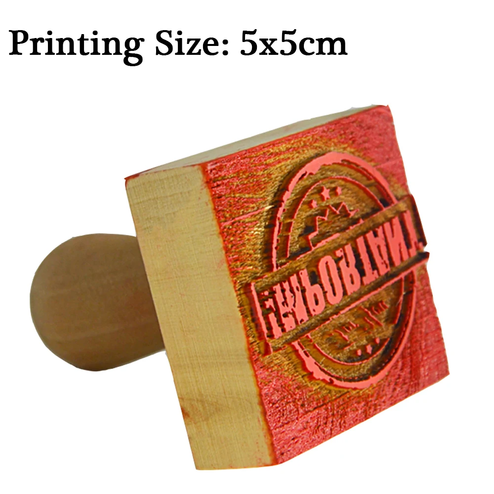 wooden stamp-5x5cm Квадратный деревянный персональный штамп на заказ с логотипом, штамп для книг, книжный магазин, печатный магазин - Цвет: wooden stamp-5x5cm