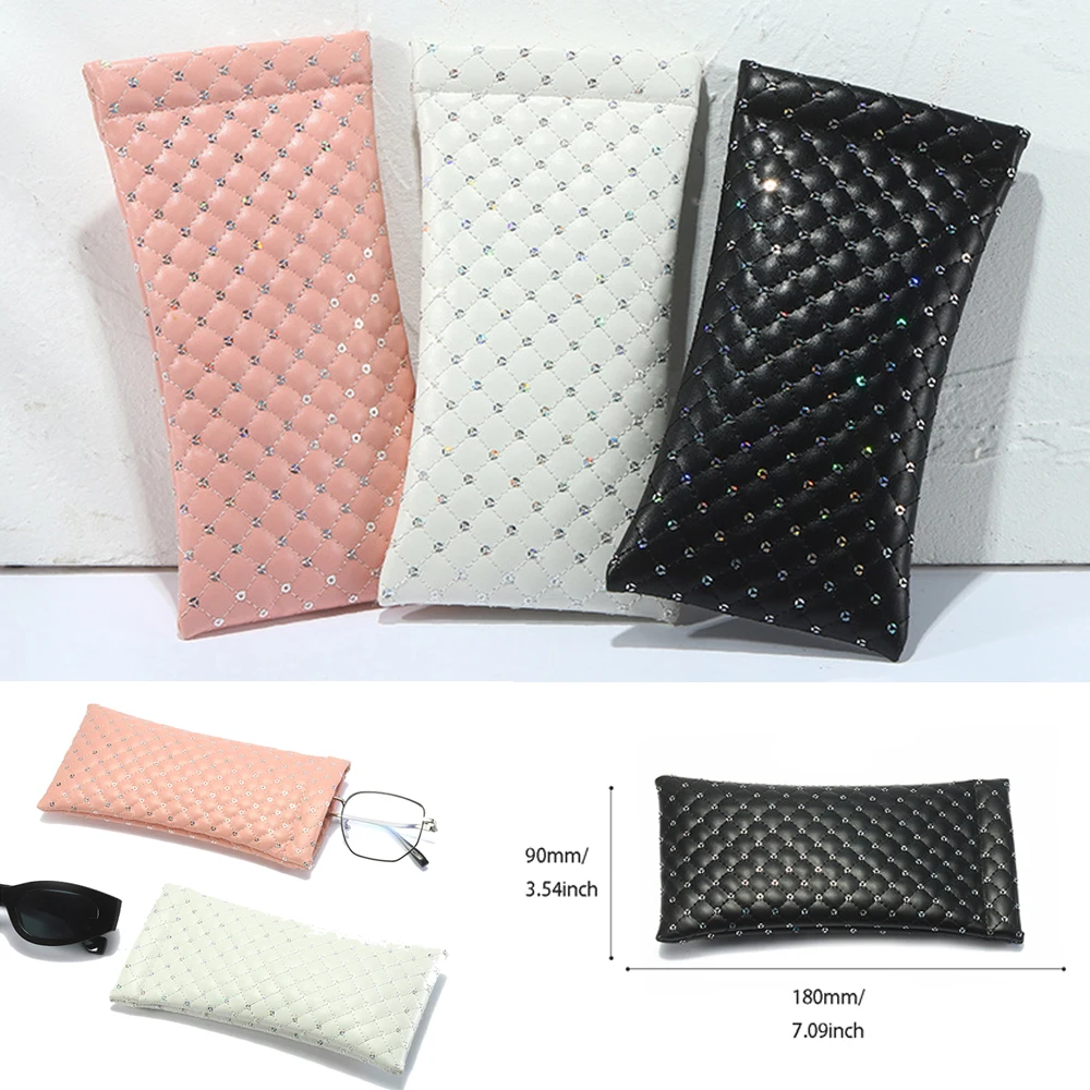 

1pcs New Fashionable Sunglasses Bag Pu Leather Glass Case Pouch Mobile Phone Wallet Storege Case Portable Glasses Storege Case