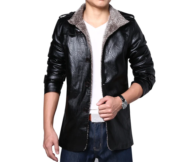 Мужская зимняя кожаная куртка для мужчин размера плюс, приталенные кожаные куртки и пальто большого размера 6XL