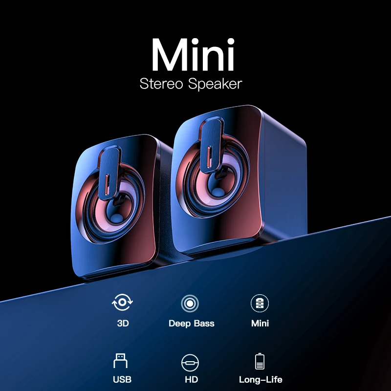 Мини-Колонка компьютерная с USB проводная Колонка s 3D не динамики bluetooth-динамиком