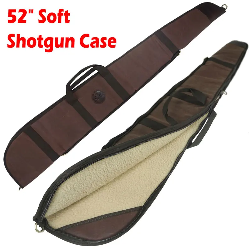 52" Soft Shotgun Case Leather Canvas Shotgun Gun Carry Bag with Shoulder Sling 