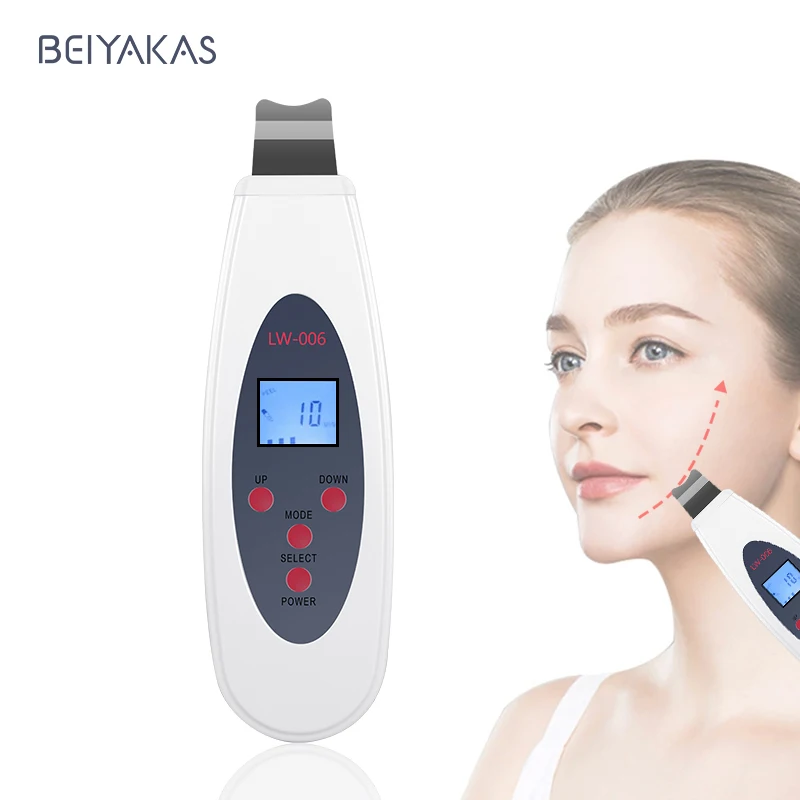Ultrasonic skin scrubber facial deep cleansing machine to remove acne exfoliating blackheads facial massage and lifting LW006 facial cleansing brush facial cleaner facial scrubber
