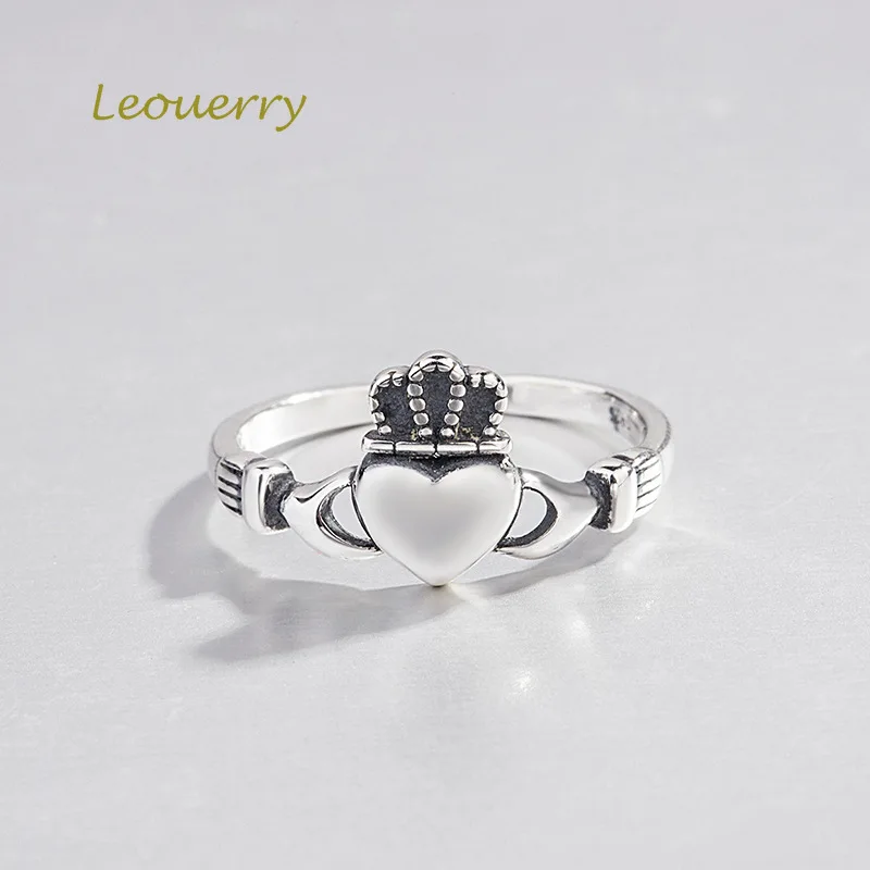 Leouerry женские кольца в виде короны и сердца винтажные креативные корейские