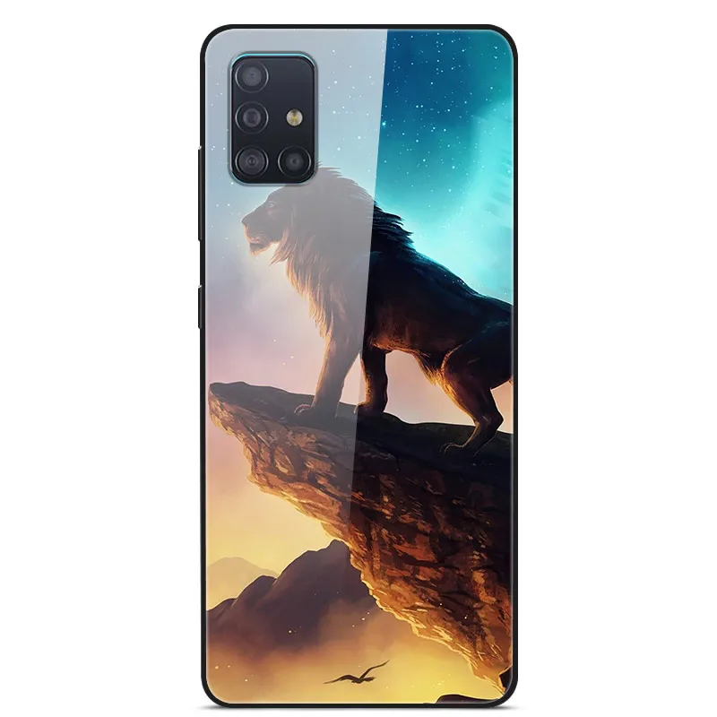 Для samsung A51 A71 чехол с милым рисунком стекло твердая задняя крышка для samsung Galaxy A51 SM-A515F чехол A 71 SM-A715F TPU бампер A 51 - Цвет: 3