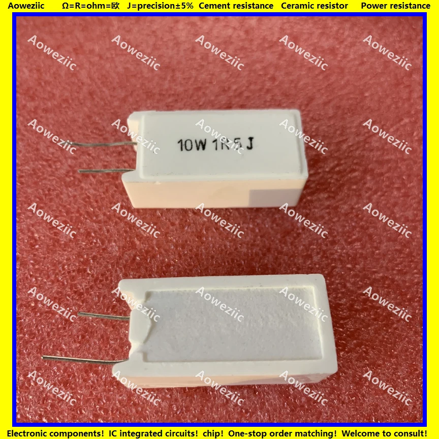 

10 шт. 10W1R5J RX27-5 вертикальное сопротивление цемента 10 Вт 1,5 Ом 5% R Ом 1.5RJ керамическое сопротивление точность сопротивление мощности