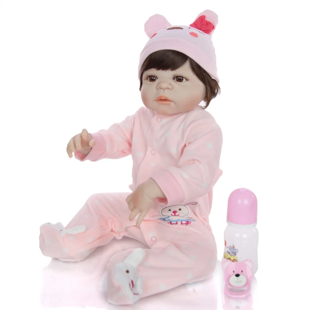 55 см блонд принцесса девочка реборн куклы полный Силиконовый menina reborn Baby Doll жесткий винил Boneca Brinquedos игрушка для детей подарок