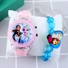 Flash Light Children Watches with Bracelet Silicone Strap Princess Elsa Frozen Sophia Girls Watch Student Clock reloj infantil 6