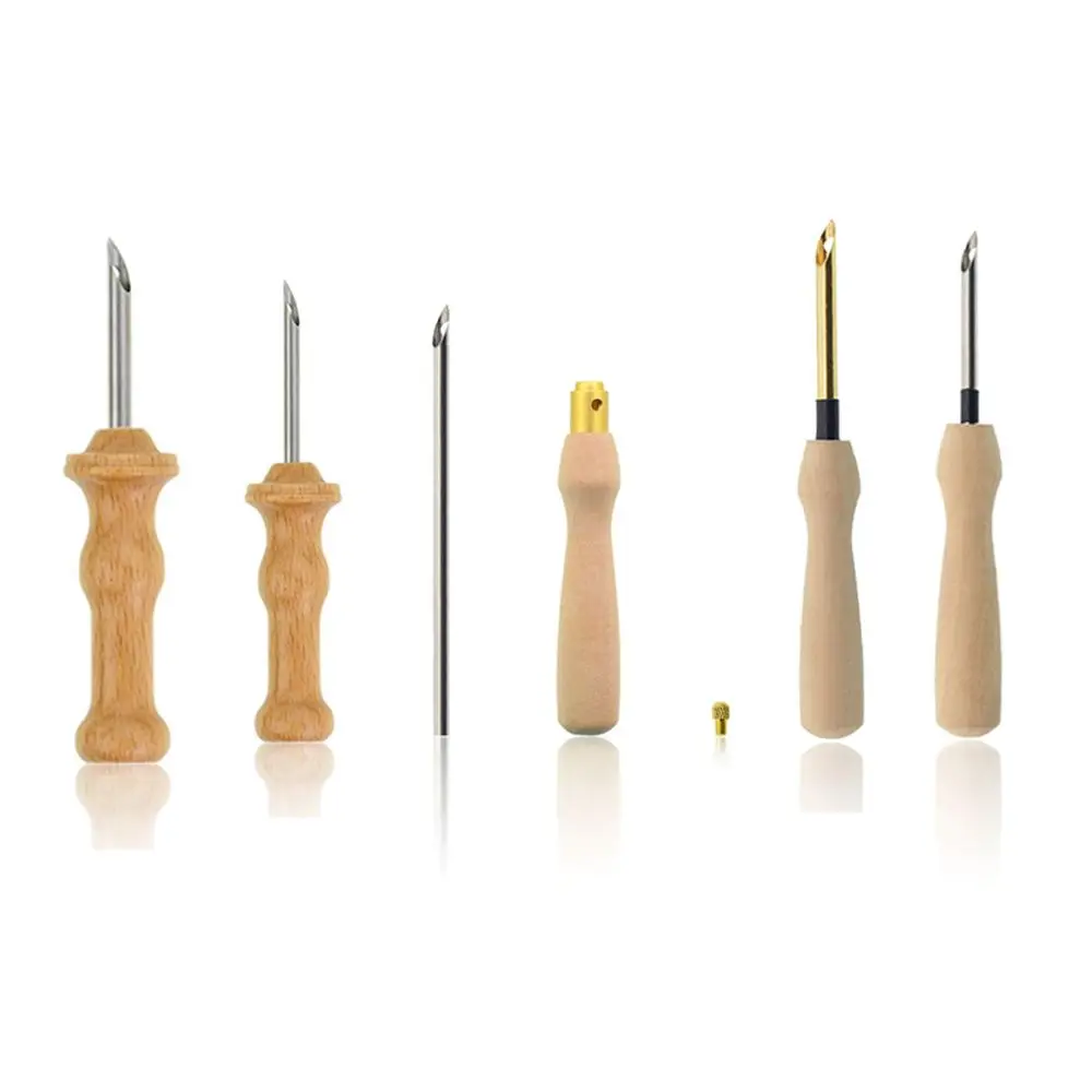 Description Picture 3 of itemHot Knitting Embroidery Needles Weaving Felting Craft Stitching Punch Pen Threader Wooden Handle DIY Sewing Tool Accessories