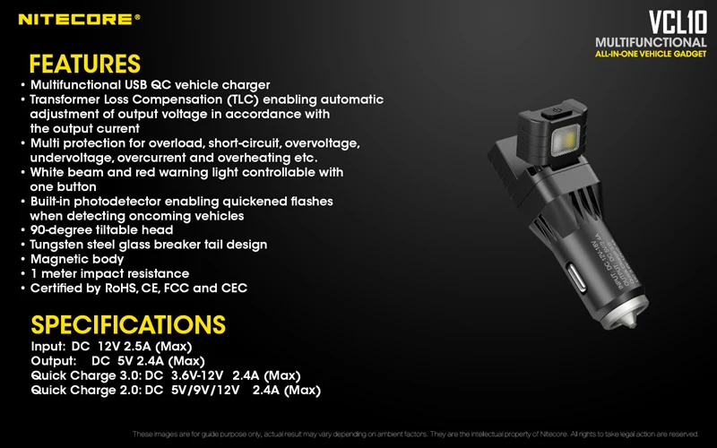 NITECORE VCL10 Vehicle Gadget Charger Emergency Light (14)