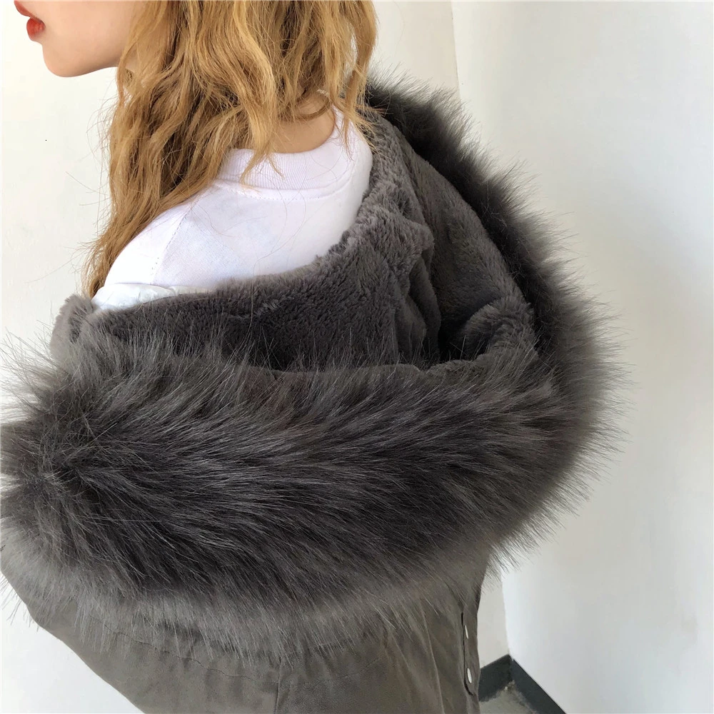 New Winter Coat Womens Warm Velvet Thicken Fur Hooded Parkas Female Long Sleeve Solid Jacket Outwear Manteau Femme Hiver