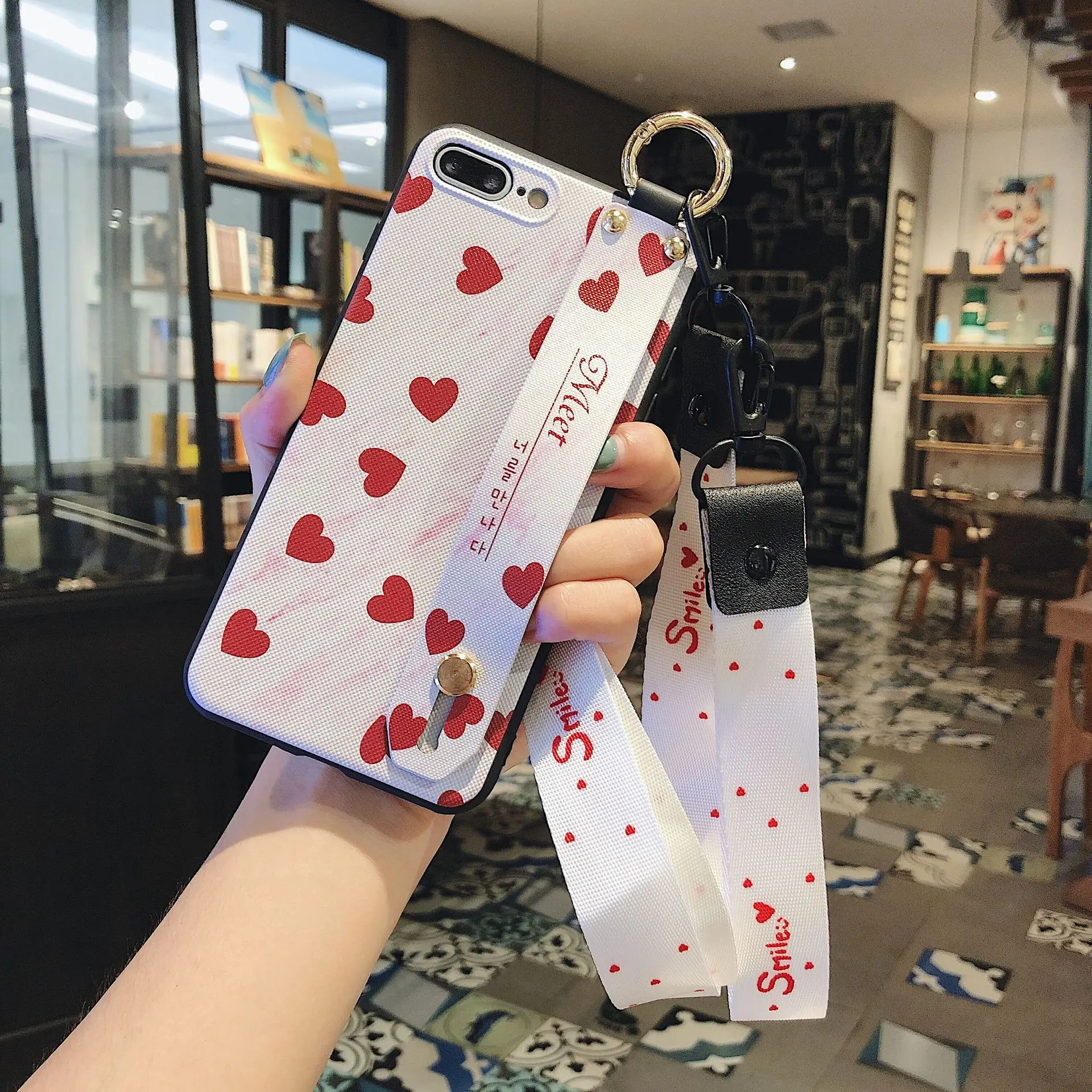 White Love Ремешок на запястье Чехол для huawei Honor 20i 8X 7C 20 10 9 Lite Honor Play V10 V20 View mate 20 Pro 30 Lite 20x держатель ремешок чехлы - Цвет: White Love