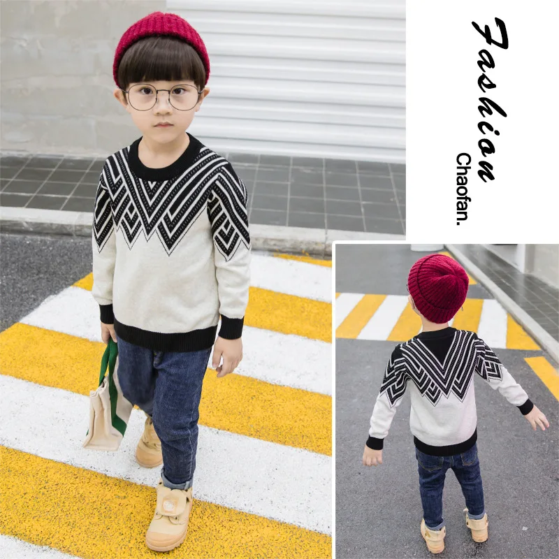 Childrenswear CHILDREN'S Pullover Autumn New Style Small CHILDREN'S Korean-style Western Style Sweater Male Baby Sweater Sp
