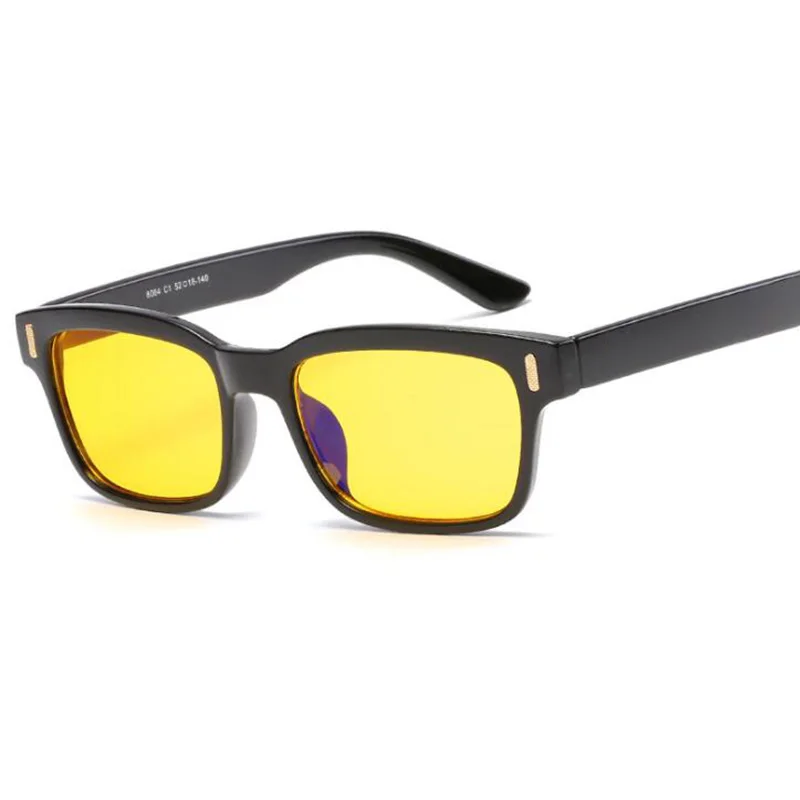 Black Yellow RBENN анти-Синие лучи Компьютерные очки для мужчин и женщин синий свет блокирующие игровые очки Анти-усталость очки с желтым Lense - Цвет оправы: Black Yellow
