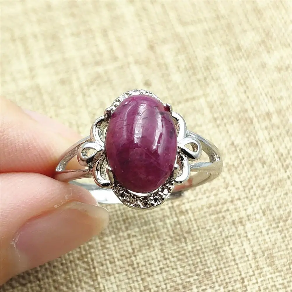 

Natural Ruby Red Gemstone OVal Adjustable Ring Crystal 11x8mm Stone 925 Silver Woman Man Party Gift Rings Jewelry AAAAA