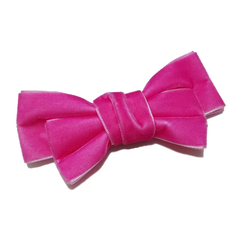 hot pink Ручная работа, 4 дюйма, бант для волос, Женская бархатная заколка-бабочка, модные аксессуары для волос, корейский бант, заколка для волос для девочек - Цвет: hot pink