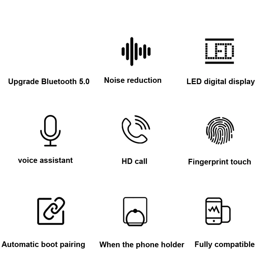 Wireless Earphones Bluetooth 5 Headset TWS Mini Stereo Headphones Sport In Ear Earbuds For iPhone with Charging Case 4 Ear Caps