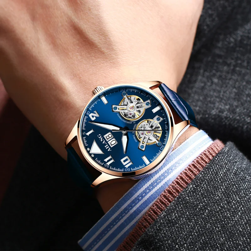 AILANG мужские часы роскошные брендовые наручные механические Tourbillon
