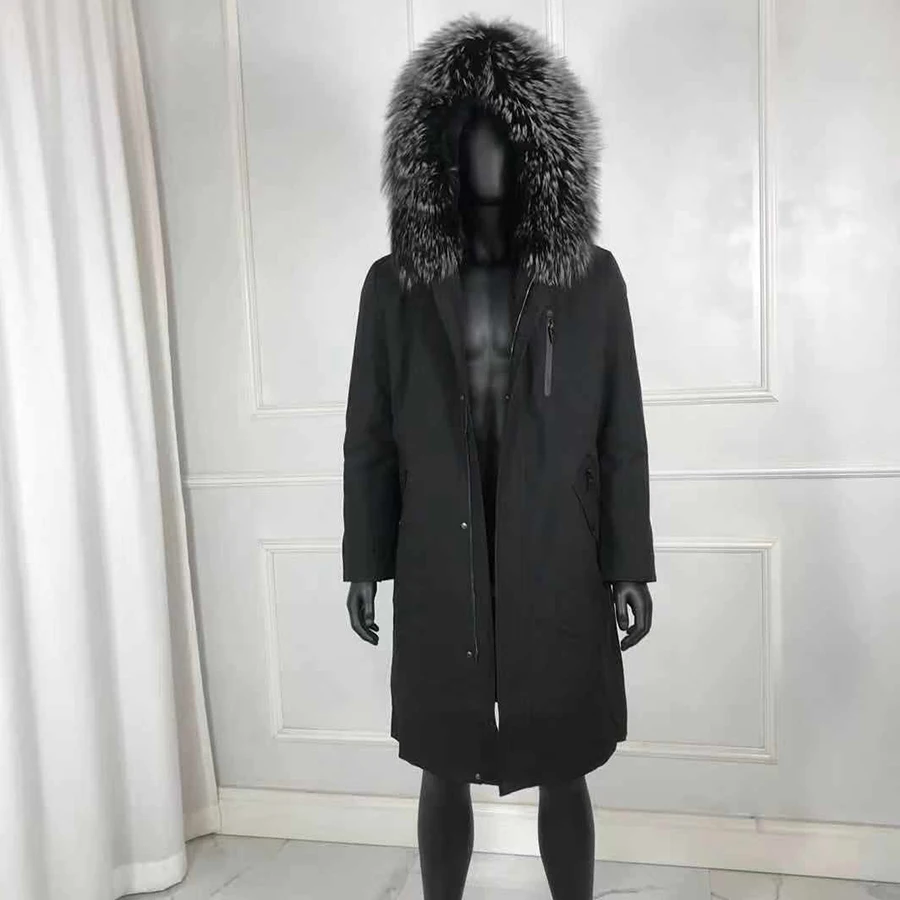 

men real fur parka