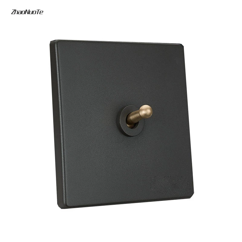 Retro Brass Toggle Light Switch 1 4 Gang 2 Way PC Gray Panel Wall Lamp