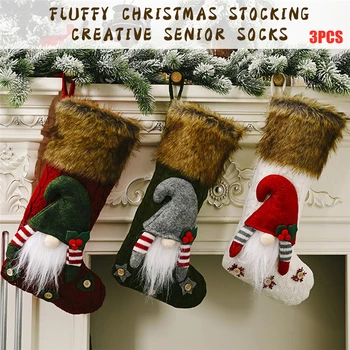 

Christmas Stockings Socks Santa Claus Candy Gift Bags Home Tree Decorations Xmas Tree Decoration Natal Decor New Year 2021 Gifts