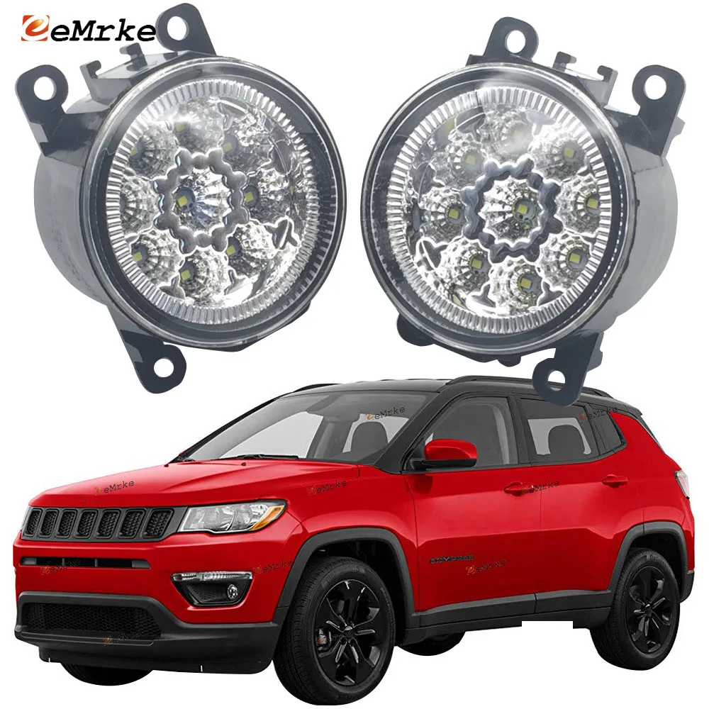 

2PCS Car-Styling for Jeep Compass (MP) 2017 2018 2019 9-Pieces Led Fog Lights H11 Front Foglight Lamp DRL