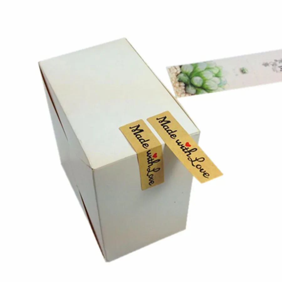 100 шт./лот сделано из кожи прямоугольная Уплотнительная наклейка для подарочной