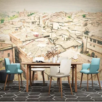 

Milofi manufacturers custom hand-painted urban architecture background wallpaper mural