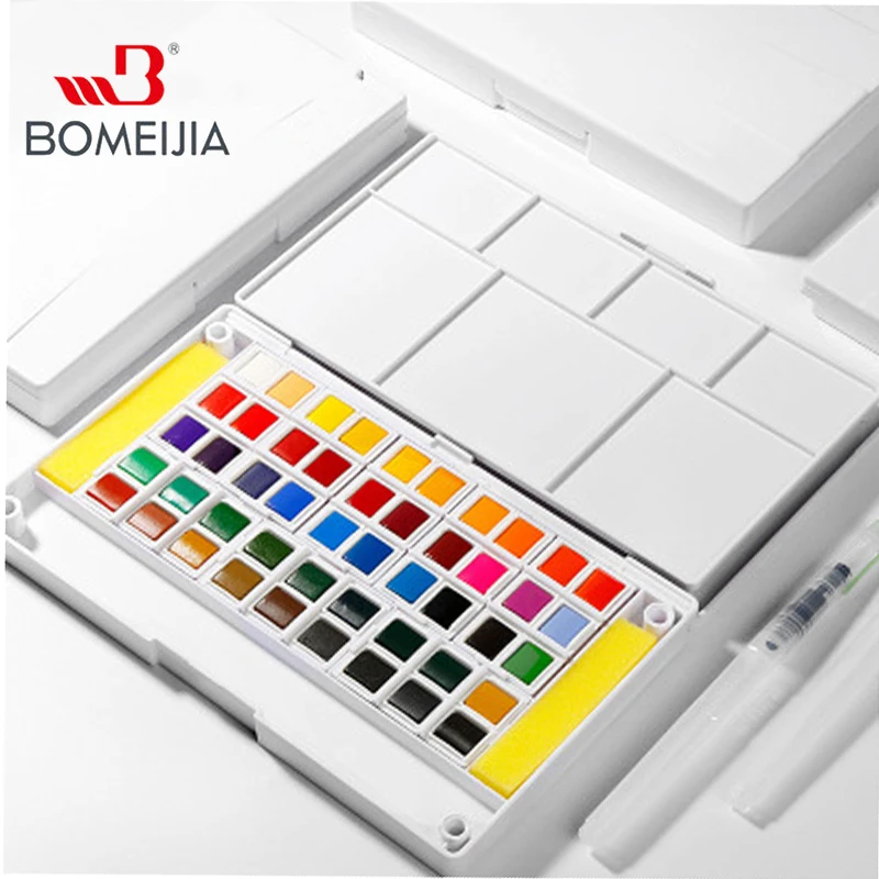 

12/18/24/36 Colors Watercolor Paint Set Professional Watercolor Pan Set, Travel Watercolor Kit 2 Sponges & A Mixing Palette