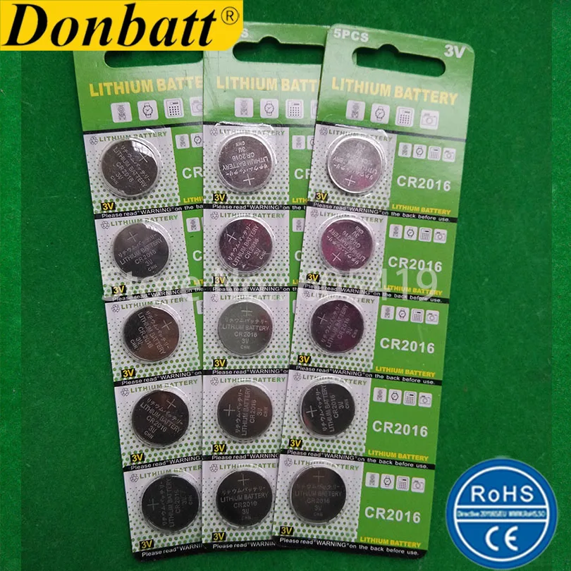 300cards 3v lithium button cell batteries CR2016 coin cells for PCB