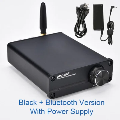 Black with power Мини TPA3116 Bluetooth 5,0 HiFi усилитель мощности стерео домашний аудио цифровой усилитель - Цвет: Black with power