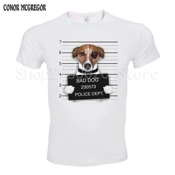 

Men's Funny Jack Russell Dog Tshirt Male Short-sleeved Terrier Bad Doge Tee Shirt Crew Neck Big Size Merchandise T-Shirt