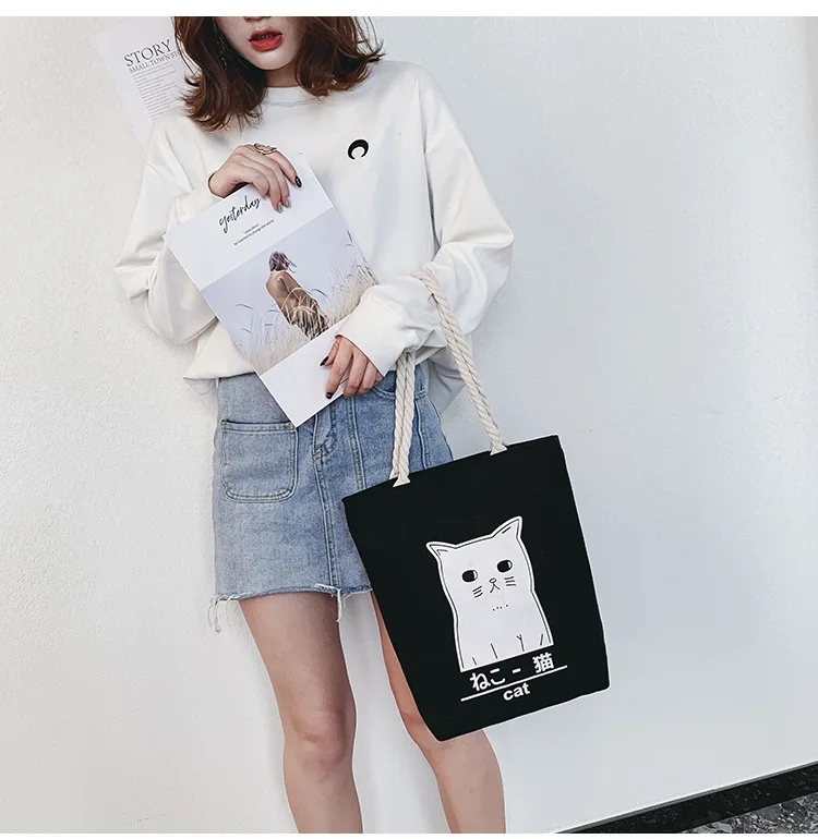

2019 New Style One Shoulder Canvas Bag Large Capacity Environmentally Friendly Shopping Bag Limited Time