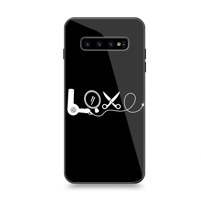 Чехол для телефона Стекло для samsung A70 A50 A30 A40 A20 A60 A10 S7 край S8 S9 S10 Plus Note 8 9 крышка парикмахер Ножницы