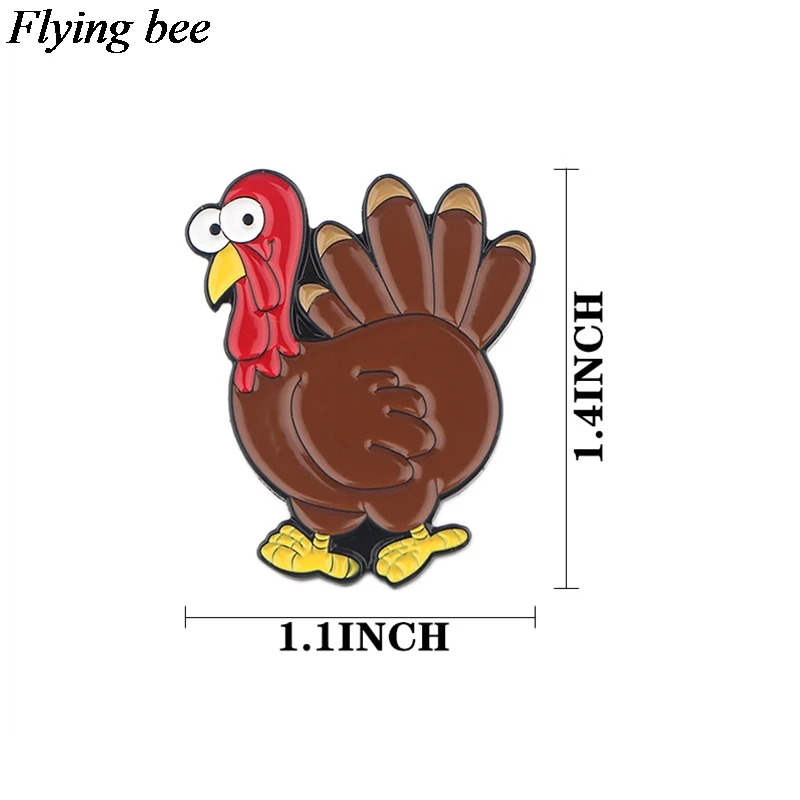 Flyingbee Хэллоуин индейки шпильки металлический значок персонажа мультфильма Kawaii значки значок на рюкзак броши на булавке для одежды X0569