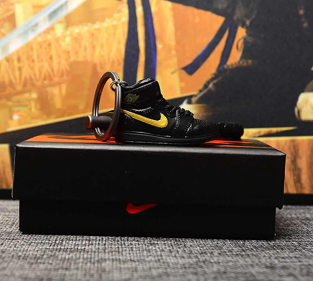 a shoe w rope Дропшиппинг aj1 offwhite Chicago Unc брелок в виде кроссовка Air Jordan 1 3D мини-кроссовки запатентованный спортивный обувной брелок с кроссовком - Цвет: a shoe w rope